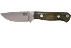 Bark River Bravo Necker CPM 154CM, Green Canvas Micarta, Funda Marrón