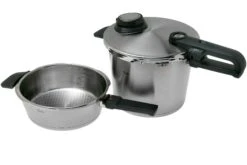 Fissler Vitavit Premium 622-412-12-070, Juego De Olla A Presión De 3 Piezas Con Inserto De Vapor
