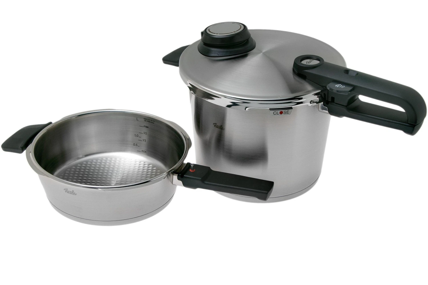 Fissler Vitavit Premium 622-412-12-070, Juego De Olla A Presión De 3 Piezas Con Inserto De Vapor 3 Fissler Vitavit Premium 622-412-12-070, Juego De Olla A Presión De 3 Piezas Con Inserto De Vapor