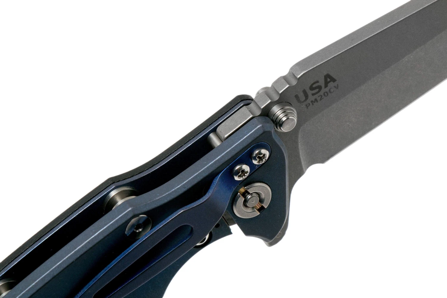 Rick Hinderer Eklipse 3.5” Harpoon Tanto, CPM 20CV, Battle Blue, Black G10 Navaja 8 Rick Hinderer Eklipse 3.5” Harpoon Tanto, CPM 20CV, Battle Blue, Black G10 Navaja - Imagen 6