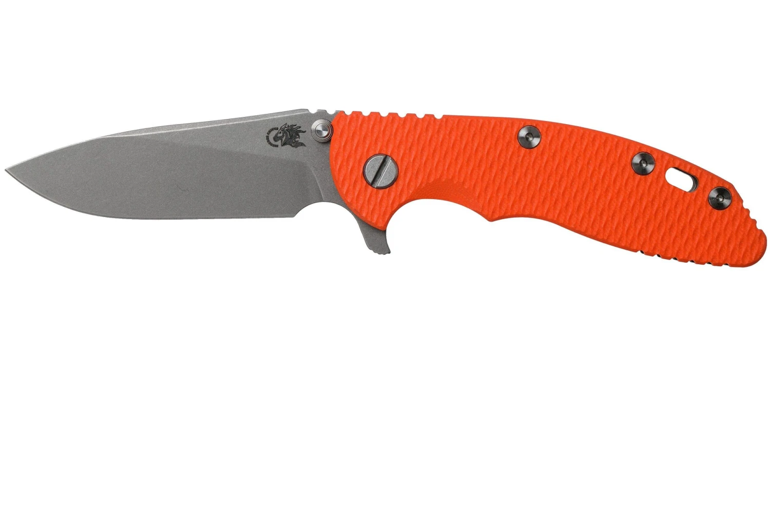 Rick Hinderer XM18 3,5” Slicer Working Finish, Orange G10 3 Rick Hinderer XM18 3,5” Slicer Working Finish, Orange G10