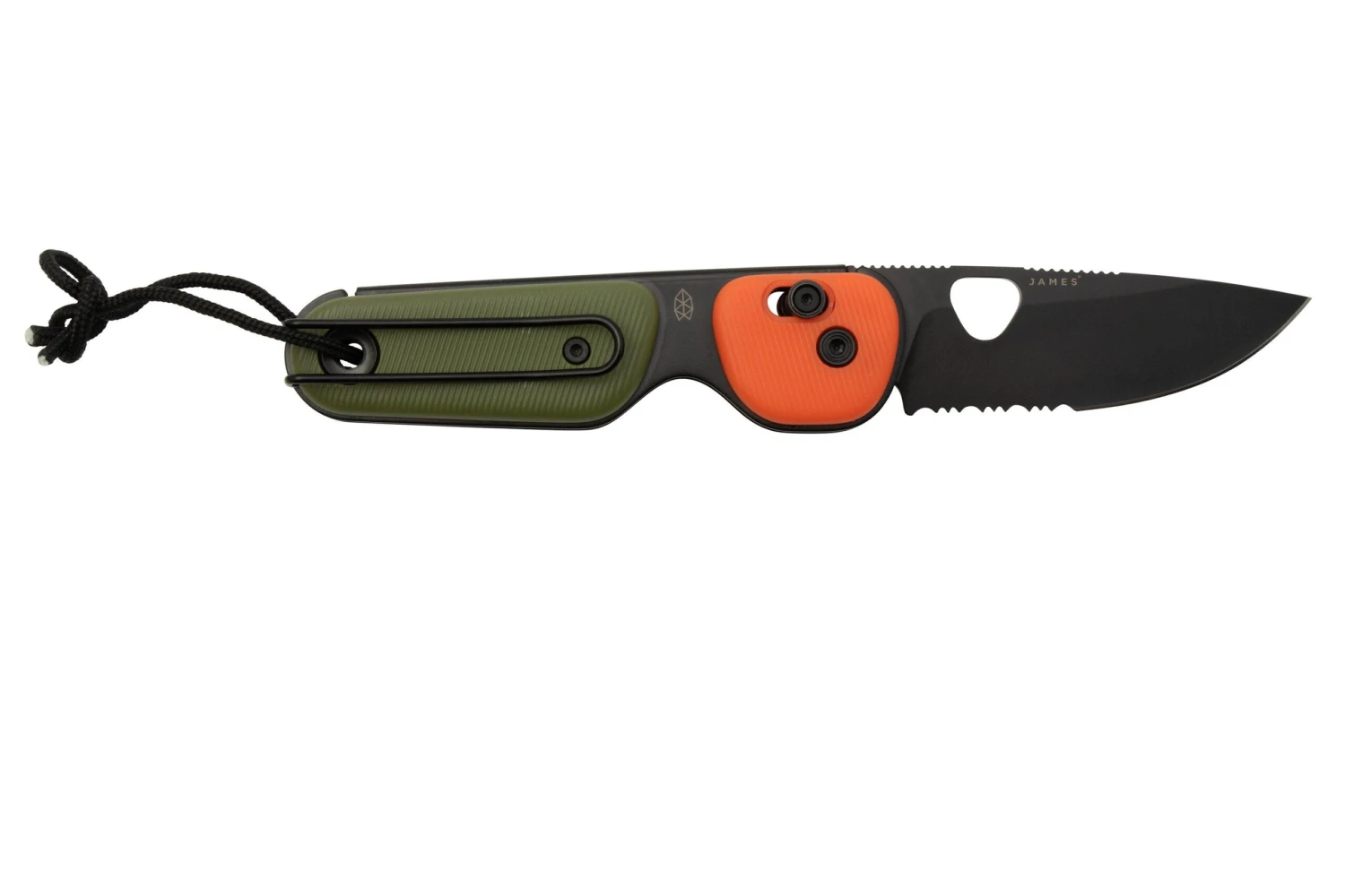 The James Brand The Redstone, OD Green + Orange PP, Negro, Serrated, KN118197-01, Navaja 4 The James Brand The Redstone, OD Green + Orange PP, Negro, Serrated, KN118197-01, Navaja - Imagen 2