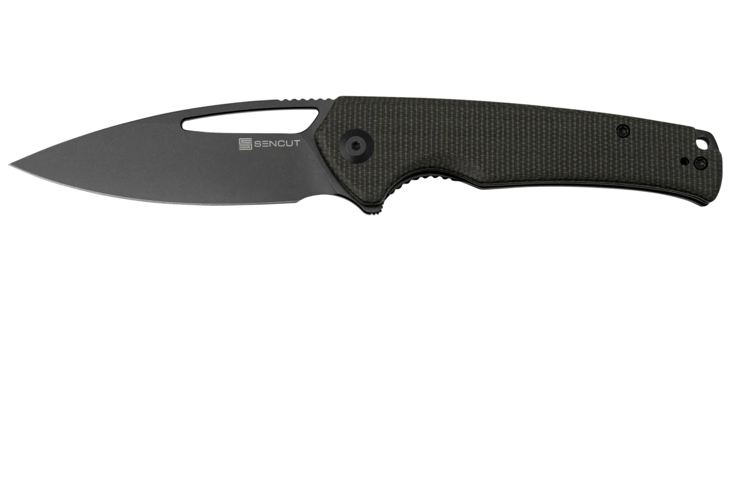 SENCUT Mims S21013-3 Dark Green Micarta Black Stonewashed, Navaja 3 SENCUT Mims S21013-3 Dark Green Micarta Black Stonewashed, Navaja