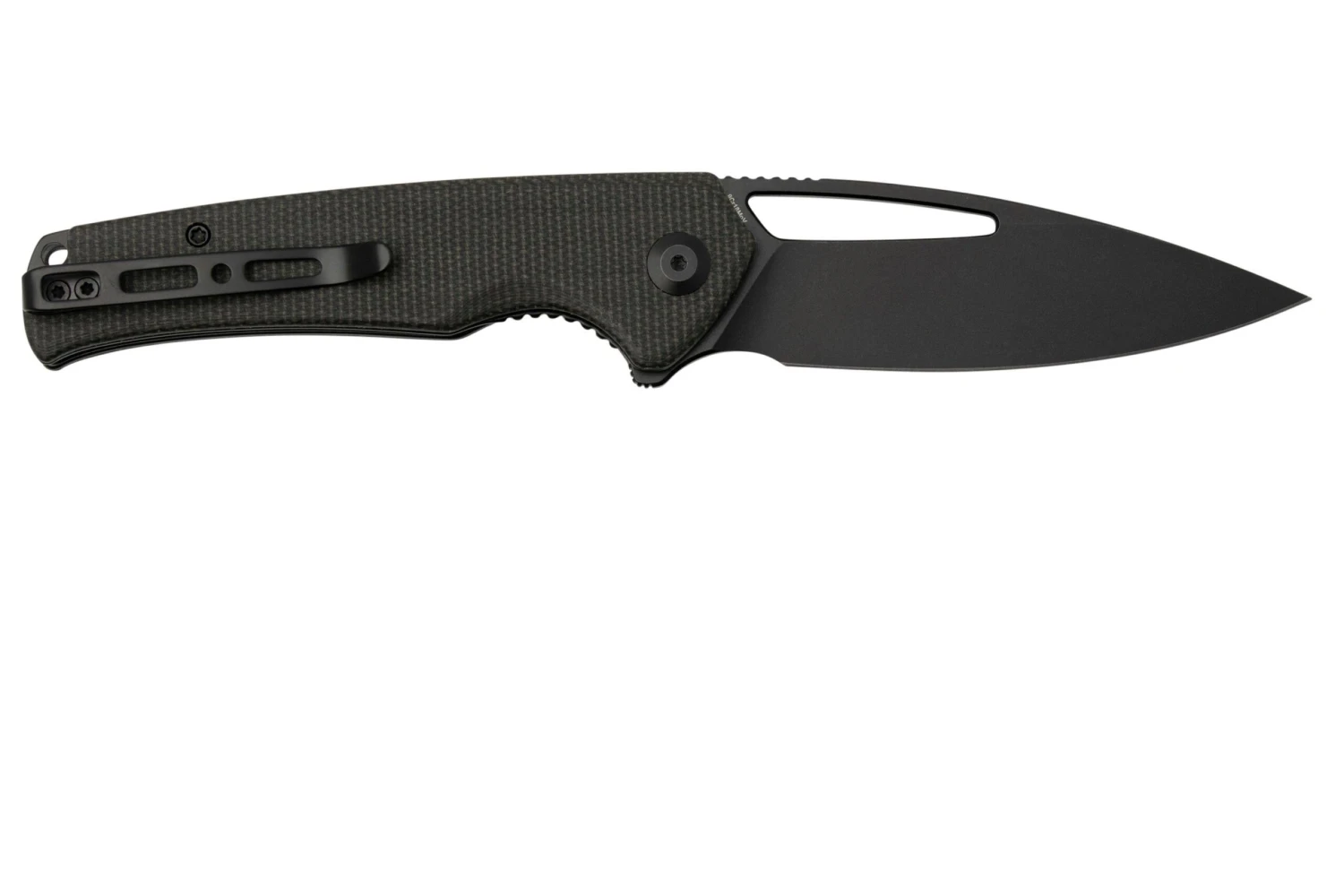SENCUT Mims S21013-3 Dark Green Micarta Black Stonewashed, Navaja 4 SENCUT Mims S21013-3 Dark Green Micarta Black Stonewashed, Navaja - Imagen 2
