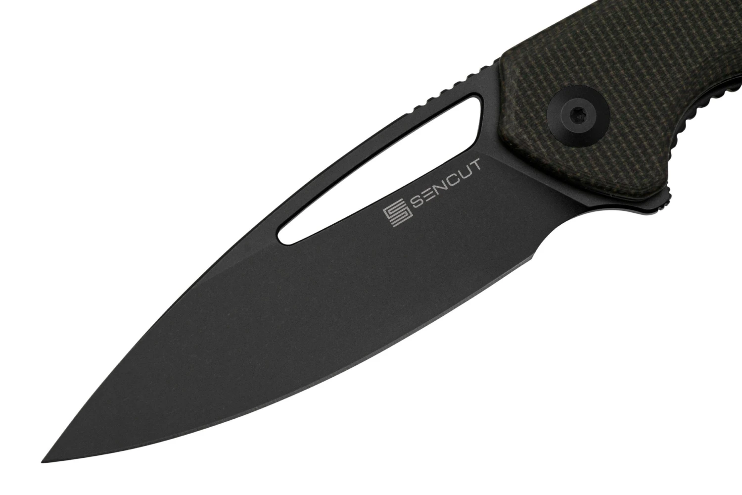SENCUT Mims S21013-3 Dark Green Micarta Black Stonewashed, Navaja 5 SENCUT Mims S21013-3 Dark Green Micarta Black Stonewashed, Navaja - Imagen 3