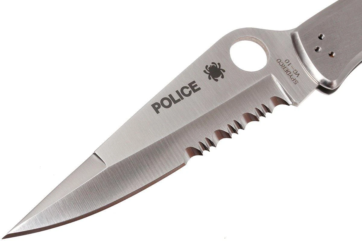 Spyderco C07 Police Parcialmente Dentado, Acero Inoxidable 5 Spyderco C07 Police Parcialmente Dentado, Acero Inoxidable - Imagen 3