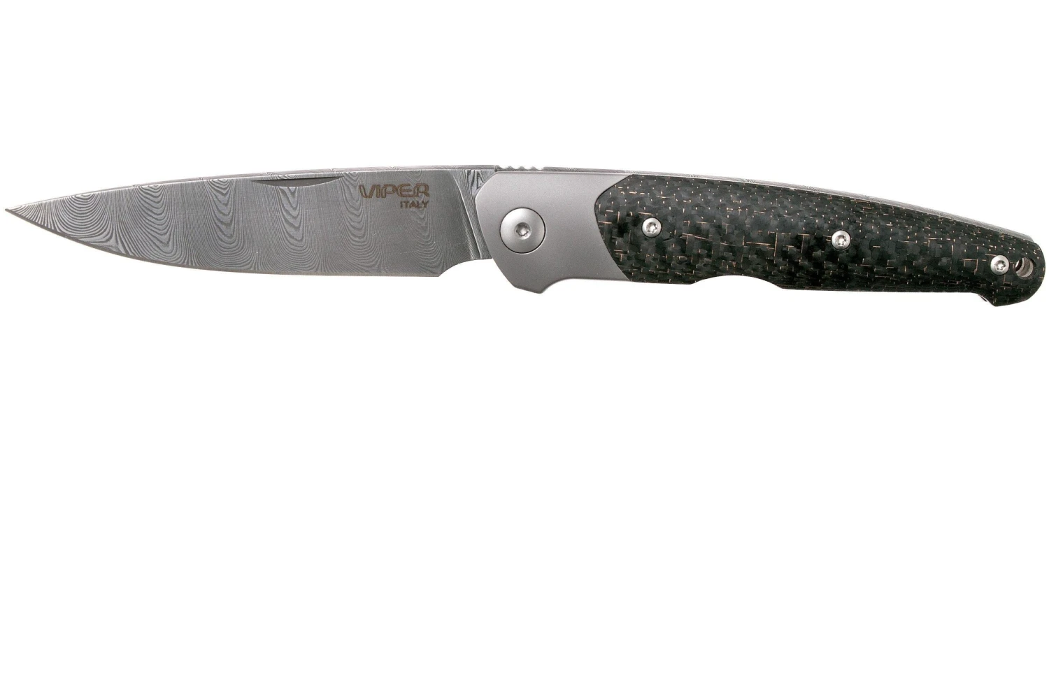 Viper Key VA5978FCB Bolster Damascus Copper Carbon Fibre Navaja 3 Viper Key VA5978FCB Bolster Damascus Copper Carbon Fibre Navaja