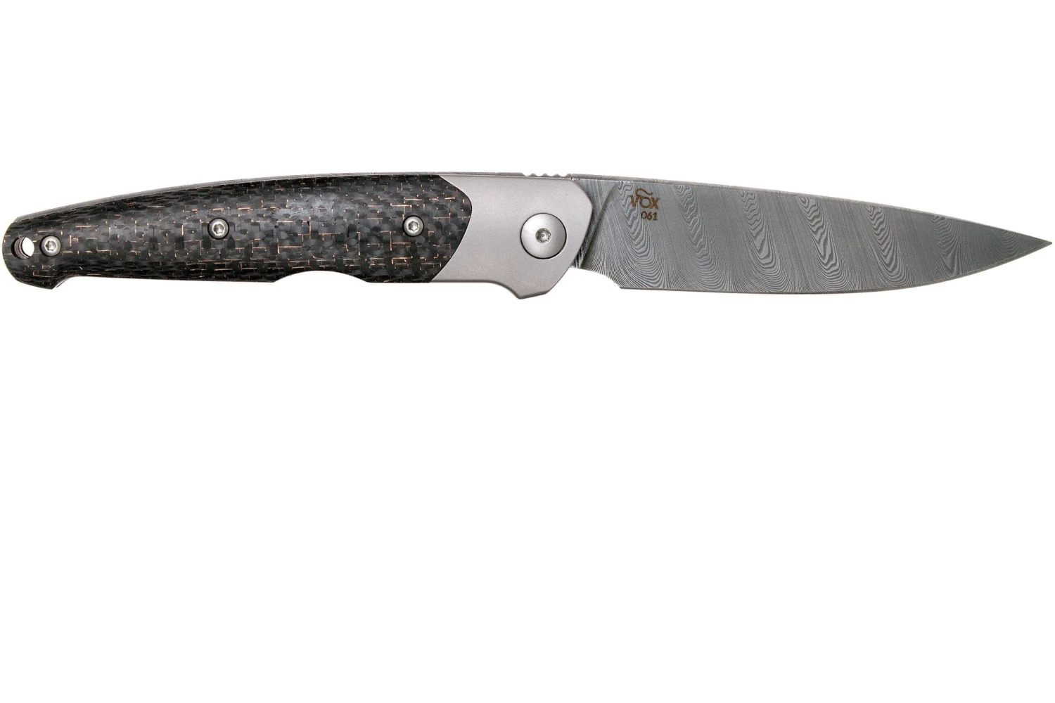 Viper Key VA5978FCB Bolster Damascus Copper Carbon Fibre Navaja 4 Viper Key VA5978FCB Bolster Damascus Copper Carbon Fibre Navaja - Imagen 2