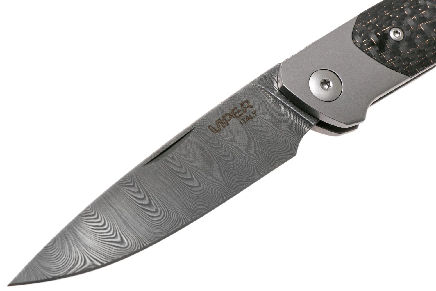 Viper Key VA5978FCB Bolster Damascus Copper Carbon Fibre Navaja 5 Viper Key VA5978FCB Bolster Damascus Copper Carbon Fibre Navaja - Imagen 3