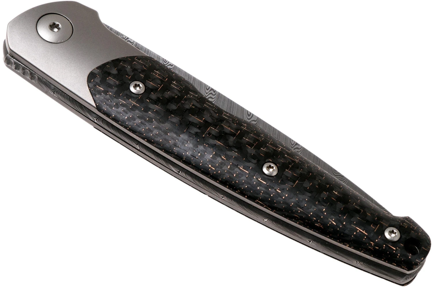 Viper Key VA5978FCB Bolster Damascus Copper Carbon Fibre Navaja 6 Viper Key VA5978FCB Bolster Damascus Copper Carbon Fibre Navaja - Imagen 4